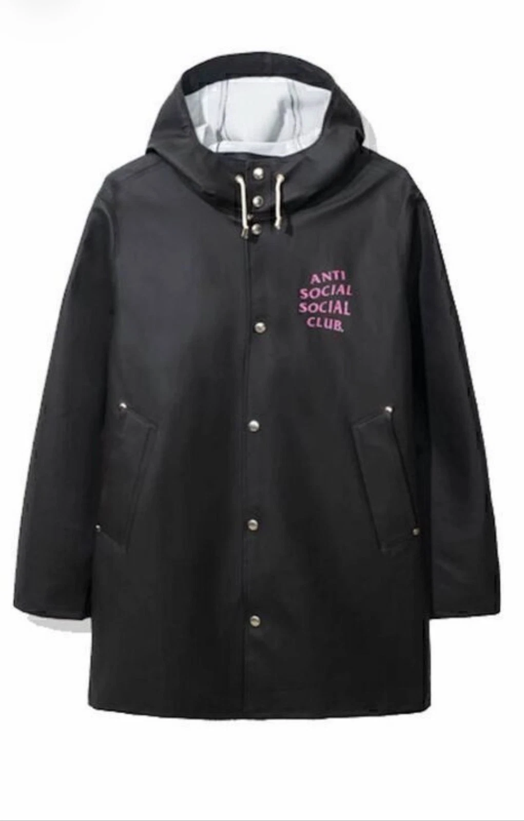 Anti Social Social Club ASSC Black Rain Jacket Hoodie Logo Print image 2
