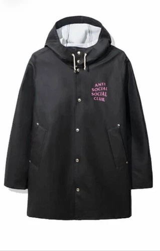 Anti Social Social Club ASSC Black Rain Jacket Hoodie Logo Print image 2