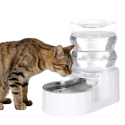Gravity Water Bowl Dispenser 4L Automatic Stainless Steel Water Feeder  Withou... | eBay