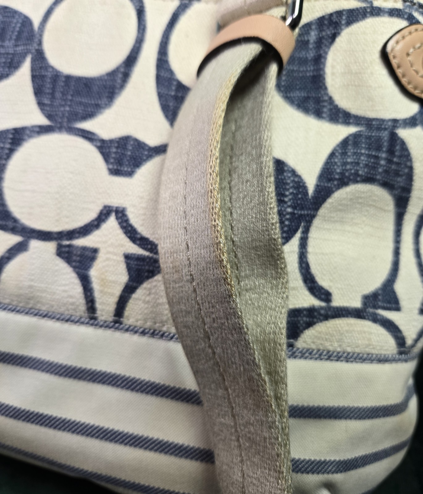 $358 Coach patchwork Daisy convertible striped Sh… - image 12