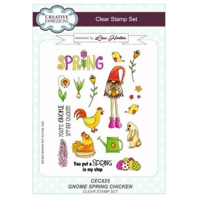 CREATIVE EXPRESSIONS Transparenten Stempel Motivstempel - Gnome Spring Chicken