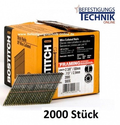 28° Streifennägel 2,8x65mm ring verzinkt für Bostitch F28WW-E Streifennagler 2,0