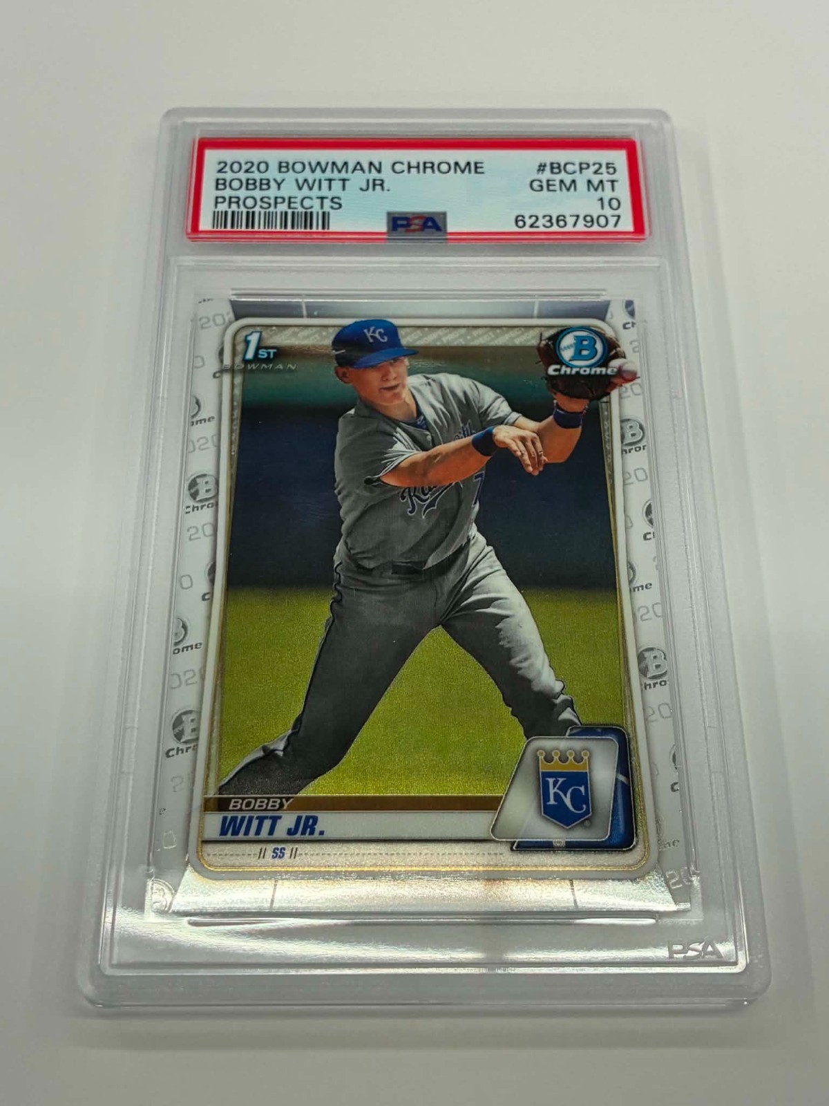 2020 Bowman Chrome Prospects #BCP25 Bobby Witt Jr. 1st Bowman PSA 10 62367907 view 1