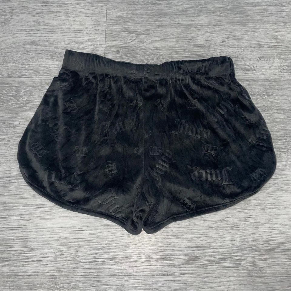 Juicy Couture Women’s Small Lounge Shorts Sleepwear Spell Out Y2K Style Velour - Image 2 of 4