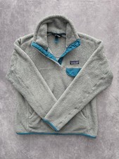 SKU0258 Patagonia Womens Small ReTool Snap-T Fleece Pullover Gray Teal Synchilla