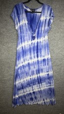 Blue tie-dye maxi dress with a boho vibe, Size: M