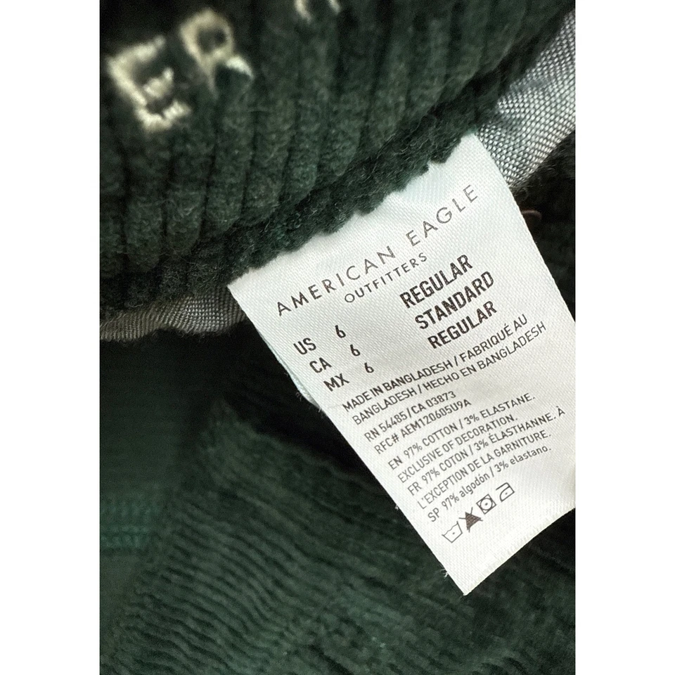 American Eagle Corduroy Mini Skirt Women's Size 6 Dark Green Pockets - Image 3 of 4