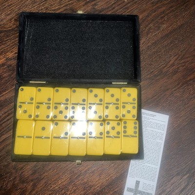 Marion Double 6 Domino Set Jumbo Tournament Professional Size NOS Yellow Vintage