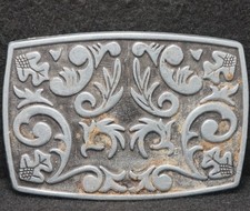 XB01104 COOL VINTAGE 1970s  FLORAL  UNISEX NATURE ARTWORK FASHION BELT BUCKLE