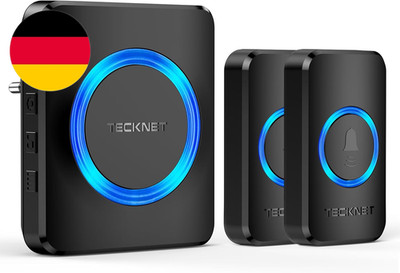 TECKNET Funkklingel, IP65 Funk Klingel Kabellose Türklingel 600M Reichweite Auss