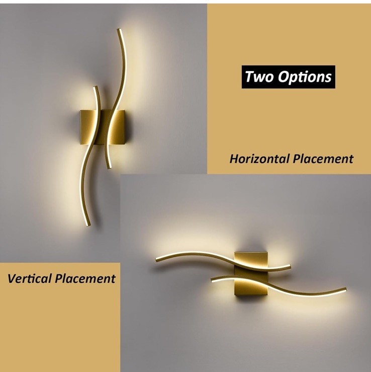 ✨TENGIANTS Modern LED Sconce Wall Lighting Indoor 24" Minimalist Industrial Gold