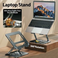 Adjustable Laptop Stand 360  Rotating Aluminum Computer Holder Riser For 17.3"