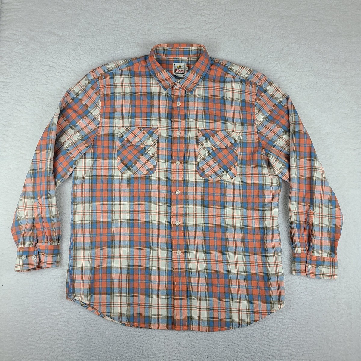 Pendleton オレンジネイビー ボードシャツ L フランネルシャツ　綿 Pendleton オレンジネイビー ボードシャツ L フランネルシャツ 綿 楽天
