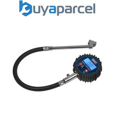 Sealey TST003 Digital Tyre Pressure Gauge with Twin Push-On Connector 