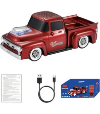 WS-538BT Truck Shape Mini Bluetooth Speaker FM Radio LED Light USB AUX Red