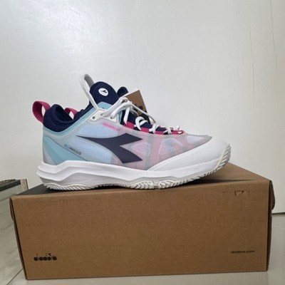 Diadora Women Tennis Shoes Speed Blushield Fly 4 AG Clay White/Navy/Pink US 7.5