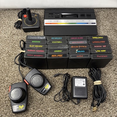Atari 2600 Junior Jr Console System Bundle 20 Games Joystick Paddles Tested
