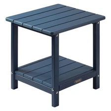 VEVOR Outdoor Side Table 17.72W x 14.96D x 17.32H Inch Double Layer HDPE Outside
