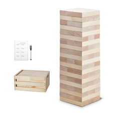 Tumbling Timber Toy, 60 Blocks Giant Tumble Tower Blocks Game, Pine Wood Tumblin