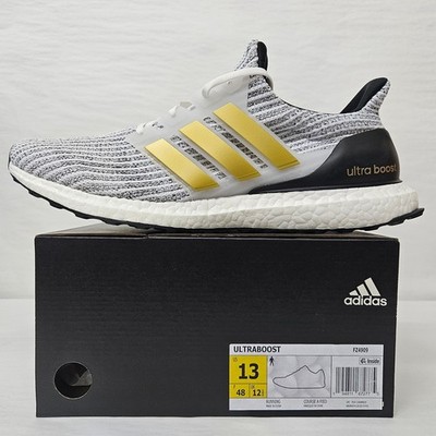 Adidas Ultraboost Running Shoes FZ4909 White Black Gold Men's Size 13