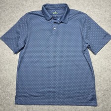 Ben Hogan Polo Mens L Blue Performance 30 Recycled Polyester Geometric