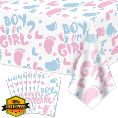 XJLANTTE Gender Reveal Tablecloth Boy Girl Shower 51x86''