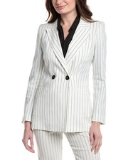 Marella Manager Giacca Misto Lino Donna Bianco 8