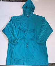 Vntg 90s Nike Anorak Windbreaker Pullover Jacket Women's Size Medium Retro Teal