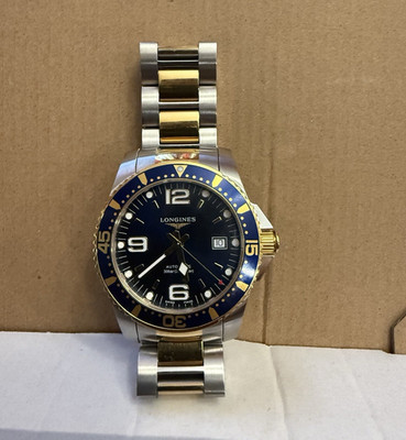 Longines HydroConquest Automatic 300m 41mm Blue Dial Two-Tone Box/Papers