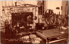 Postcard VA Wheeling - Mansion Museum Oglebay Park Early American Kitchen