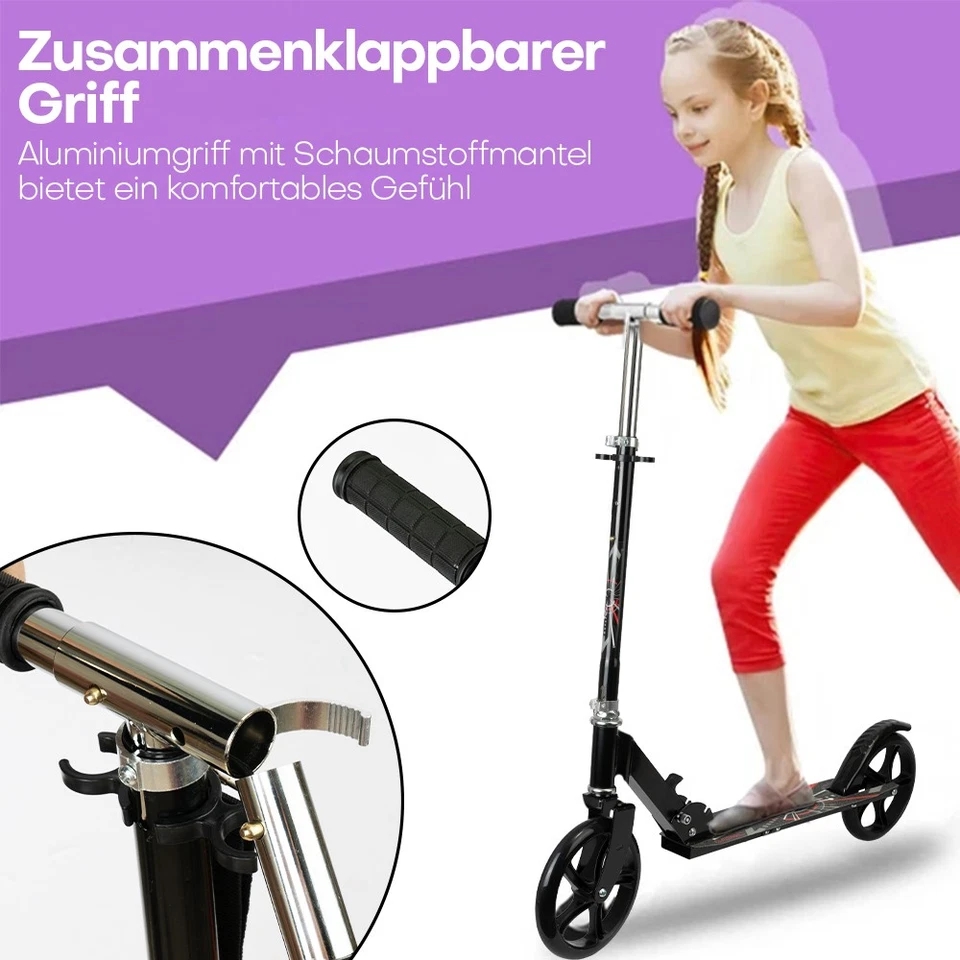 Kinderroller Scooter Cityroller Klappbar Roller Erwachsene Kickrolle Tretroller - Bild 2 von 4