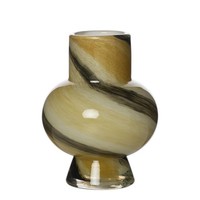 INNA-Glas Dekovase Gikoas, Marmoriert, Grau-Beige, 20Cm, Ø15Cm