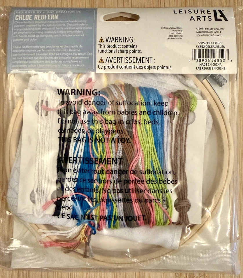 Leisure Arts Bluebird 6” Embroidery Kit - Image 2 of 3