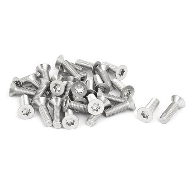 30 Stücke M6x20mm Flachkopf Torx Maschinenschrauben 304 Edelstahl Verschluss