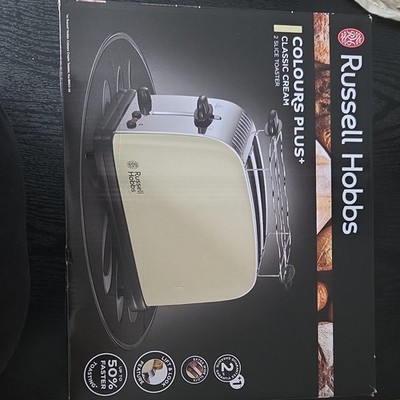 Russell Hobbs Colours Plus+ Classic Cream 2-Scheiben-Toaster Creme Lift & Look
