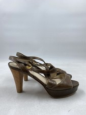 Prada Brown Leather Buckle Strappy Sandals Pump W 5.5