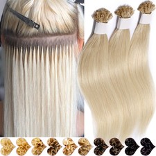 Glue Nail U Tip Real Remy Human Hair Extensions Keratin Fusion Full Head 150G