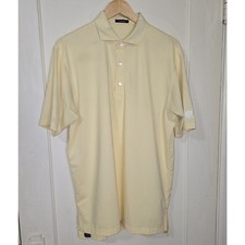 Turtleson Polo Golf Yellow/White Striped Shirt Large