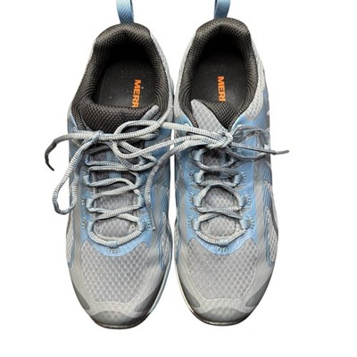 Merrell Shoes Womens Size 9.5 Gray Blue Mesh Vibram Trail Sneakers J034434W
