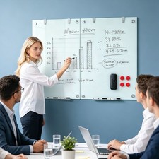 36 x 24 Magnetic Glass Board Frameless Whiteboard for Office Home-Ultrawhite