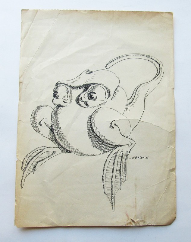 DAN O'BANNON ORIGINAL SCI FI ART - ALIEN WRITER - FORREST J ACKERMAN COLLECTION
