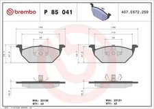 BREMBO Bremsbelagsatz, Scheibenbremse P 85 041 für SEAT VW AUDI SKODA