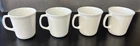 Vintage (Set of 4) Corning USA Winter Frost White Mugs D Handle, 4 Inches Tall