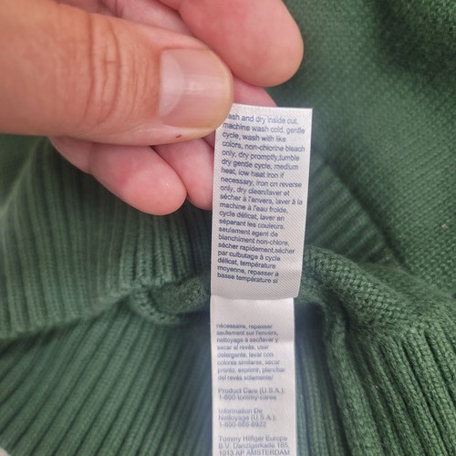 Pull homme Tommy Hilfiger vintage logo écusson XL vert coton tricot pull - Photo 18/20