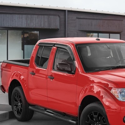 Rain Guards For Nissan Frontier 2005-2020 JDM 4x Tape-on Black 4Pcs