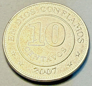 2007 Nicaragua 10 Centavos World Coin - KM# 105