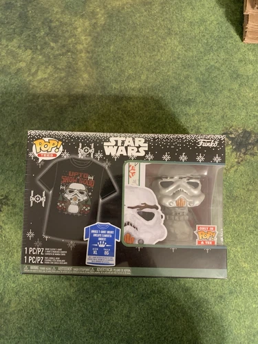 Funko Pop Star Wars #557 Stormtrooper (Metallic) T-shirt Bundle Size XL Sealed