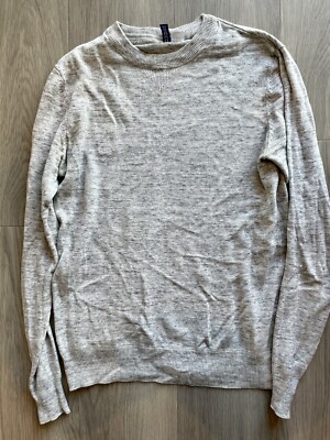H&M Rundhalspullover zweifarbig grau-weiß Smart