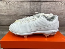 Nike Lunar Hyperdiamond 3 Pro Softball Cleats w/ Pitchers Tuff Toe White Sz 10