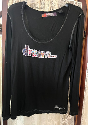 Desigual  Long Sleeve  T Shirt  XL  Black  DREAM Top